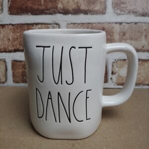 Rae Dunn Let's Dance Large 20 oz. Ceramic Coffee Mug Cream Black